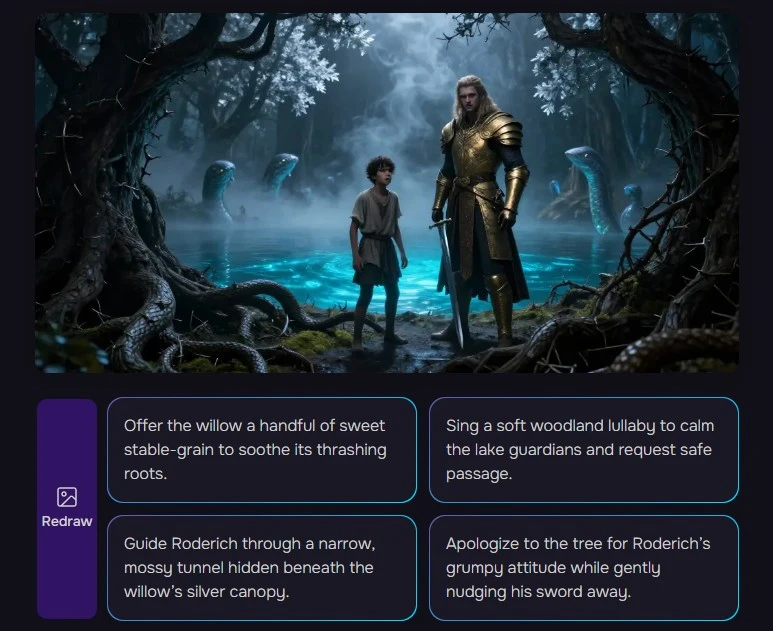 The generated image shows Arthur as a young boy and the prince as an adult.