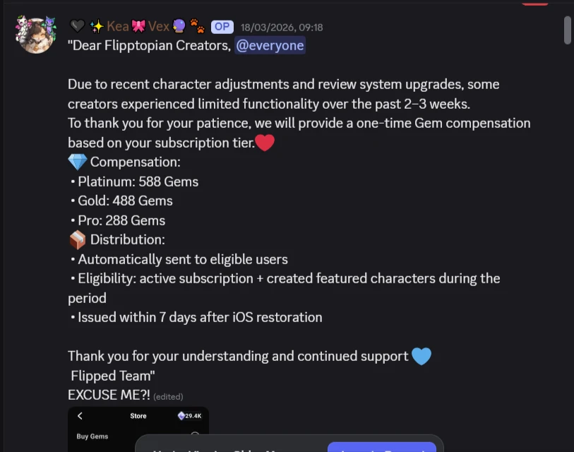 Flipped Chat's management announcement