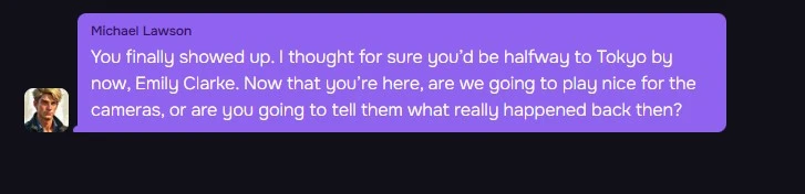 Screenshot showing the AI failing to distinguish between global information and what specific characters should know.