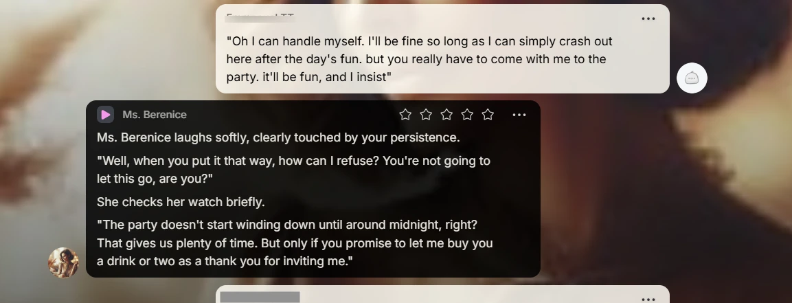 Screenshot showing the custom model, successfully changing the scenario upon request.