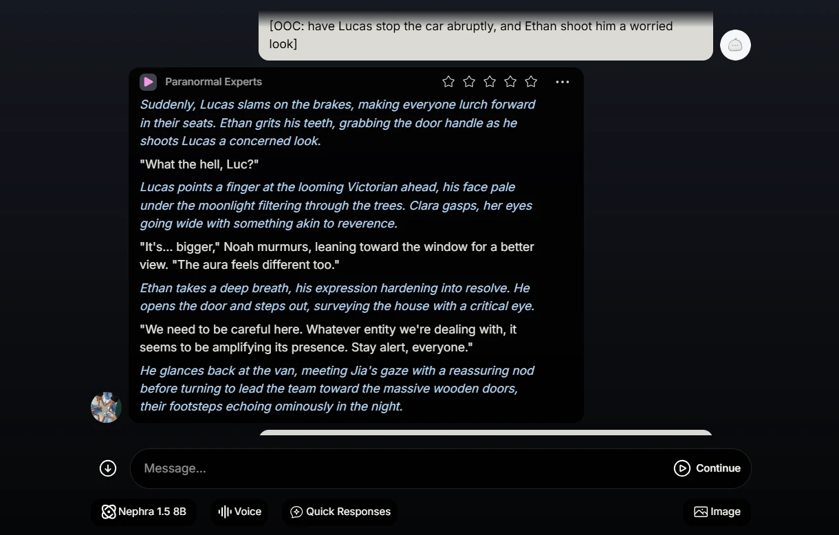 Group test showing action direction