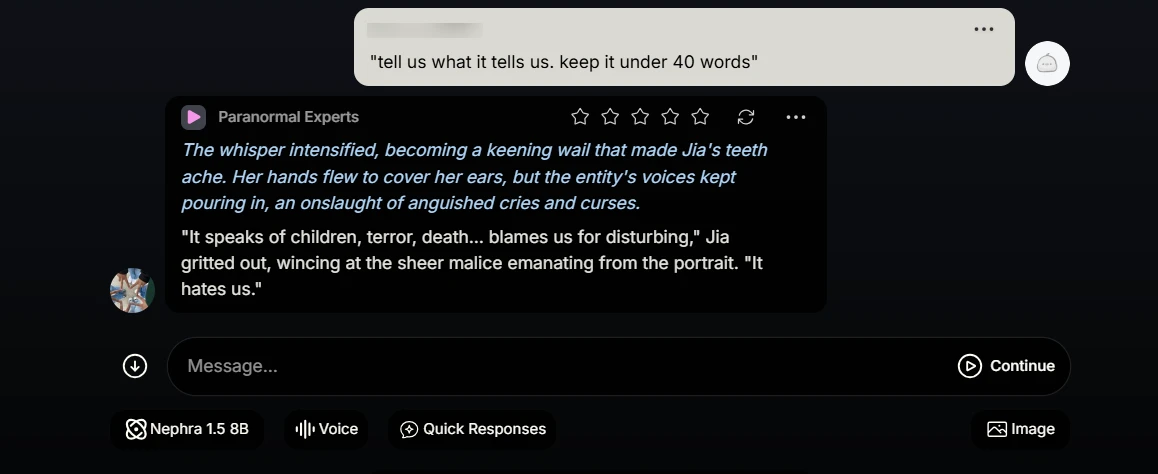 Screenshot showing failure to keep to word count instruction