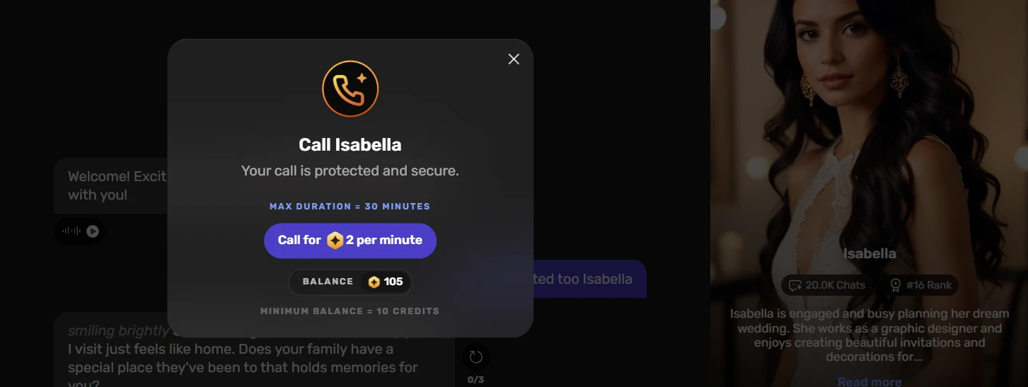 Call interface with Isabella