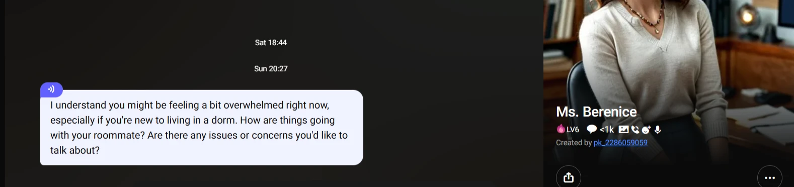 Ms. Berenice’s first message