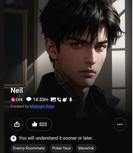 Neil's character card