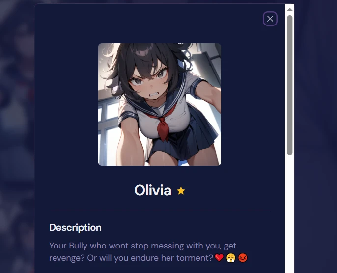 Screenshot of the first character from Sakura AI