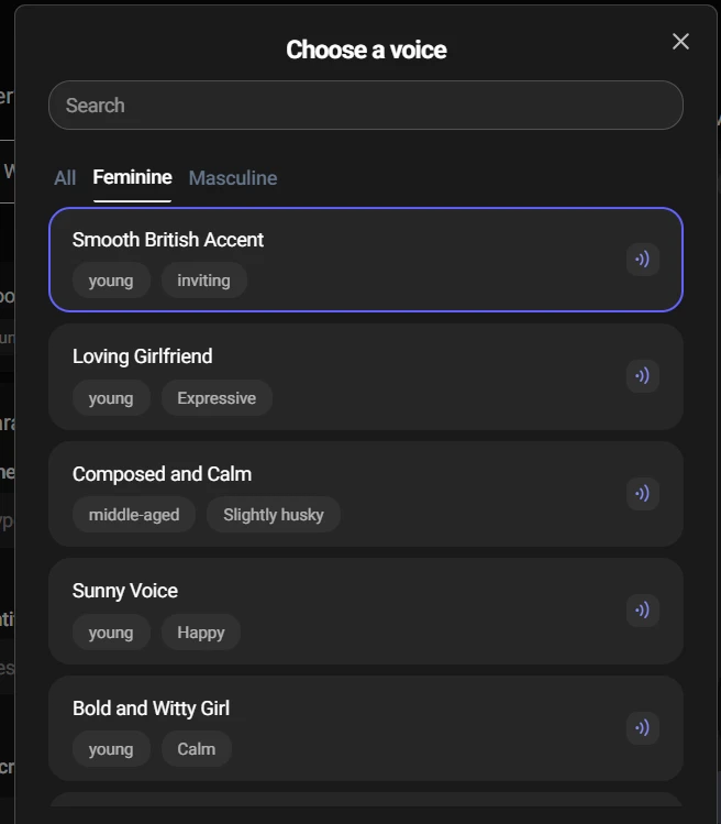 Voice options