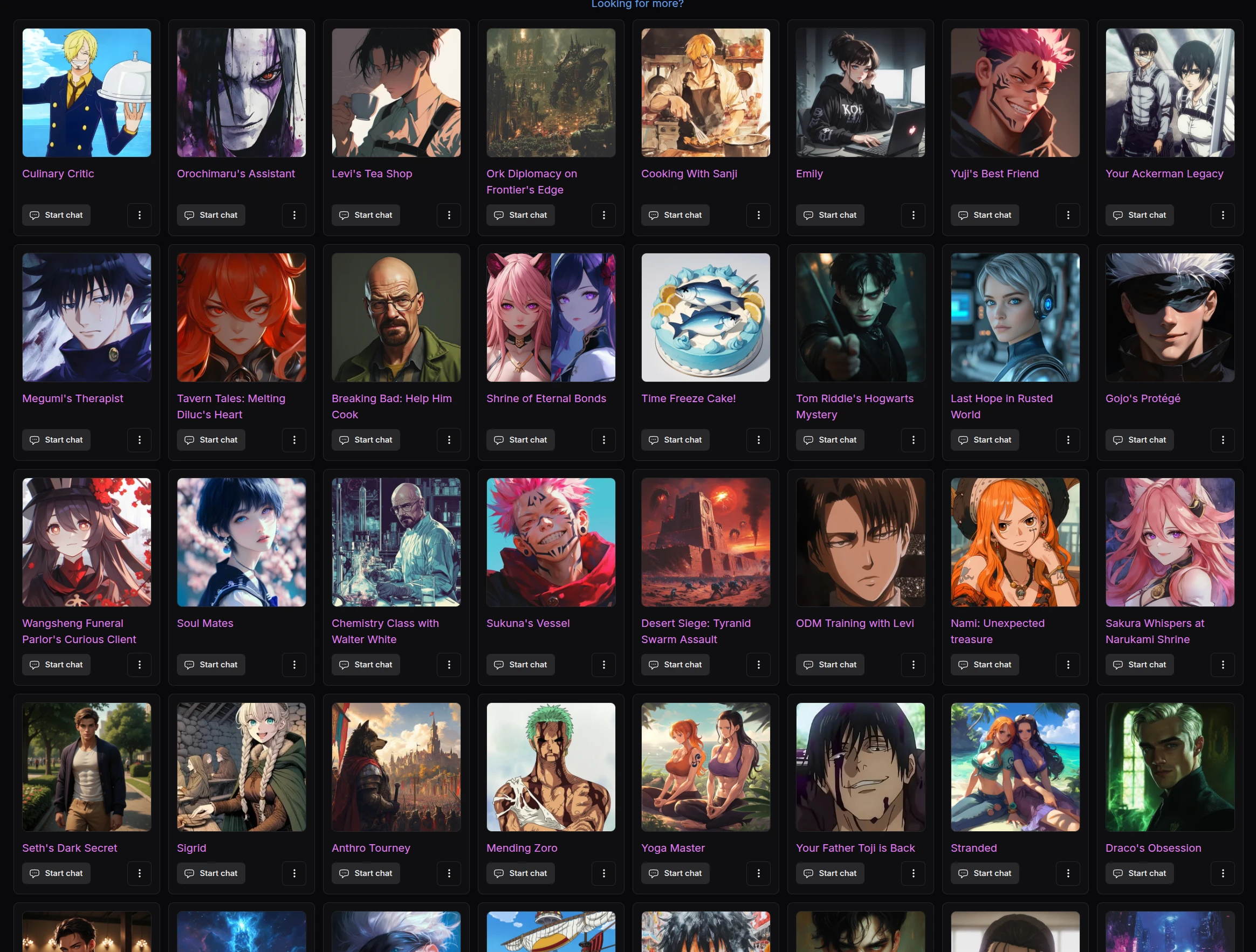 DreamGen list of public scenarios