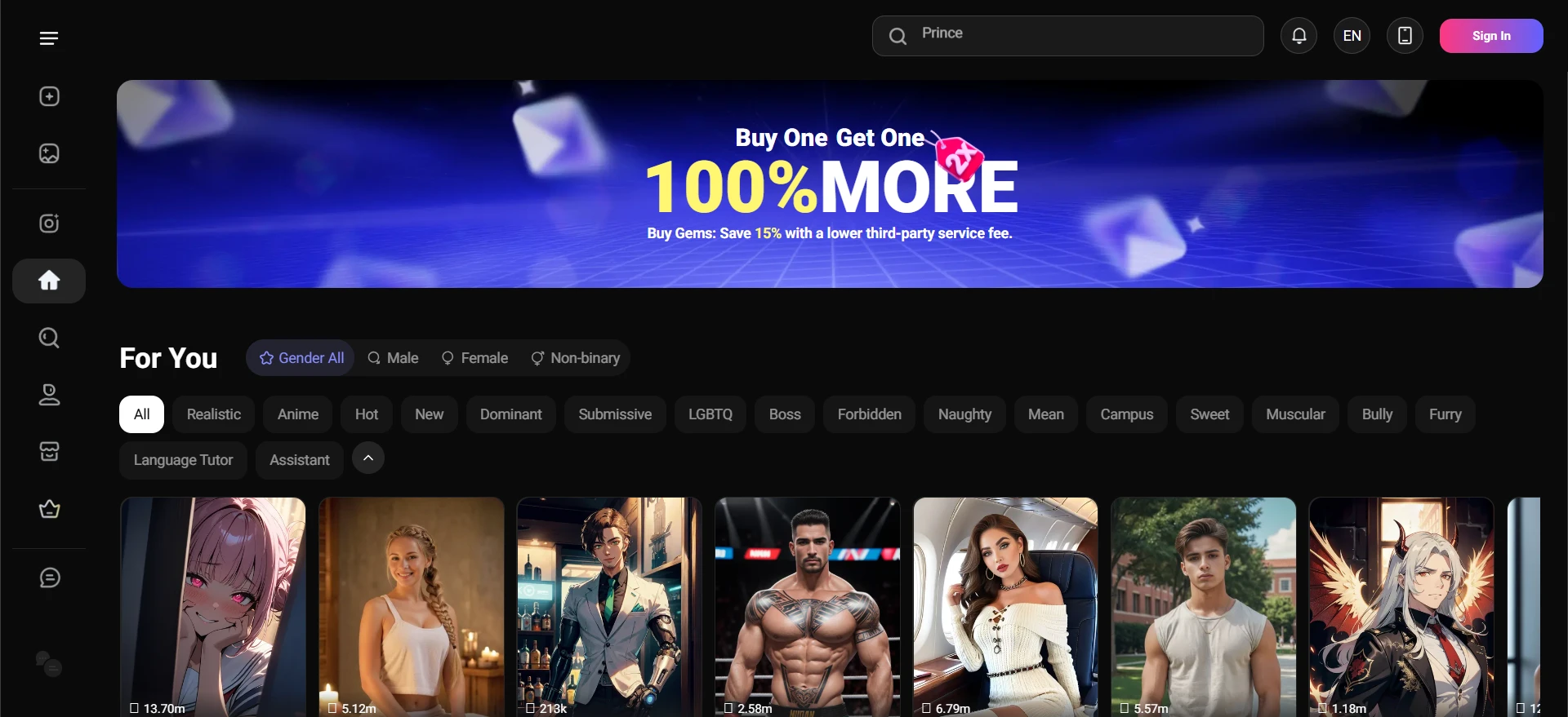 Flipped Chat's discover page