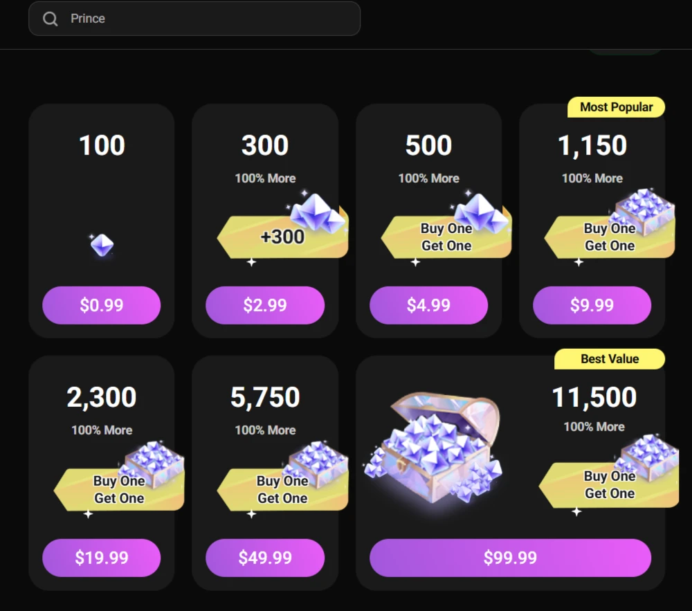 Flipped Chat's gem purchase