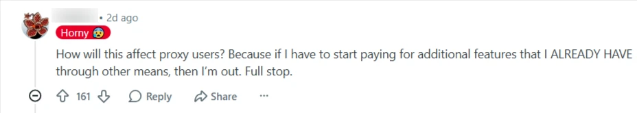 Proxy users on Reddit are asking what Janitor+ actually offers them