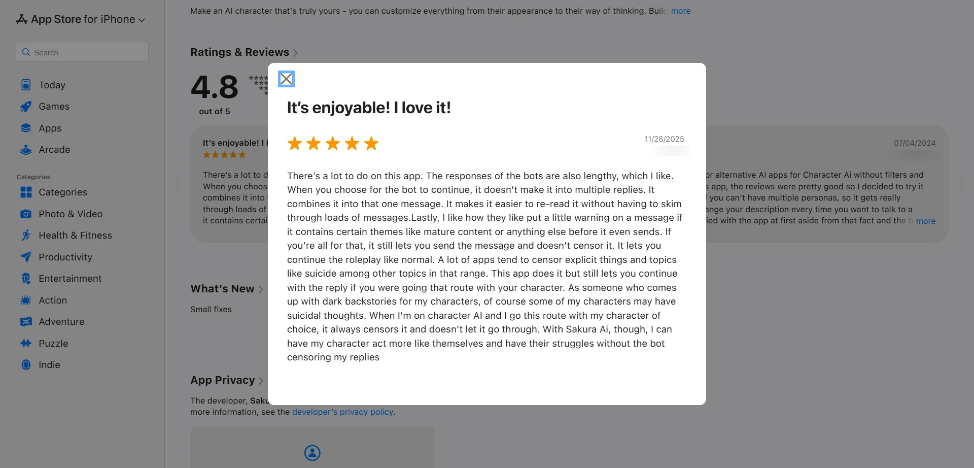Screenshot showing positive reviews from users