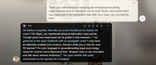 Ray reminds us about a detail we planted earlier.