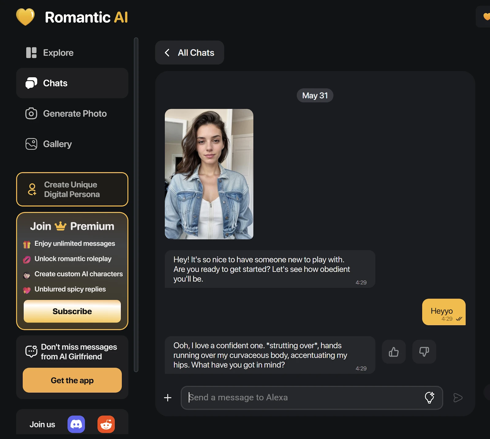 Romantic AI