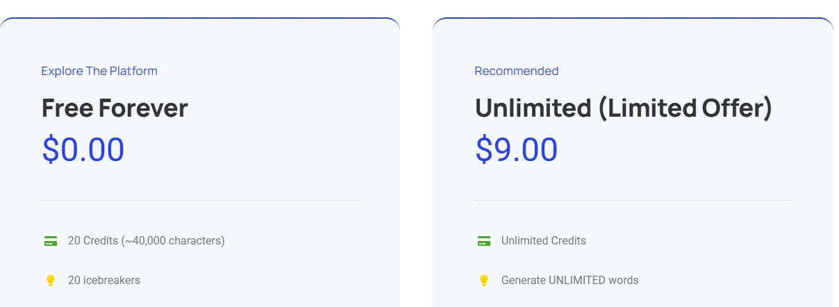 WriteCream’s AI Horror Story Generator pricing
