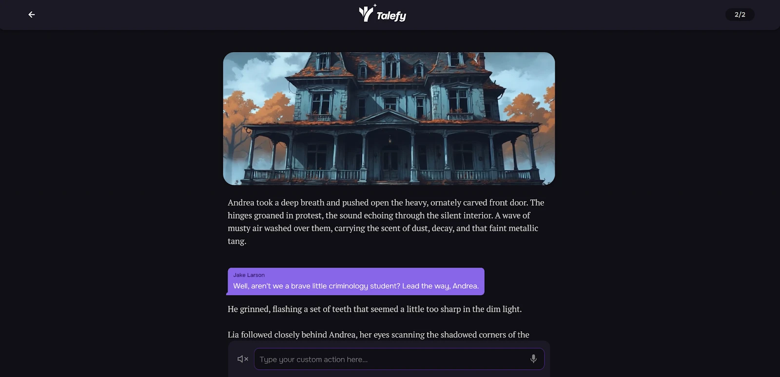 Talefy AI Scary Story Generator