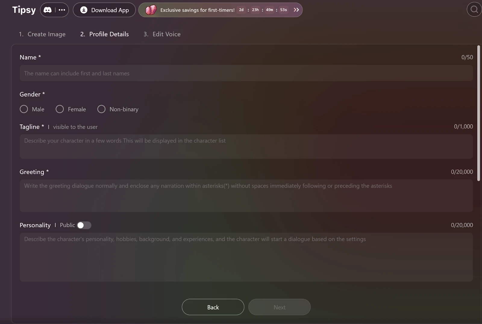 Tipsy Chat Set Character's Basic Information
