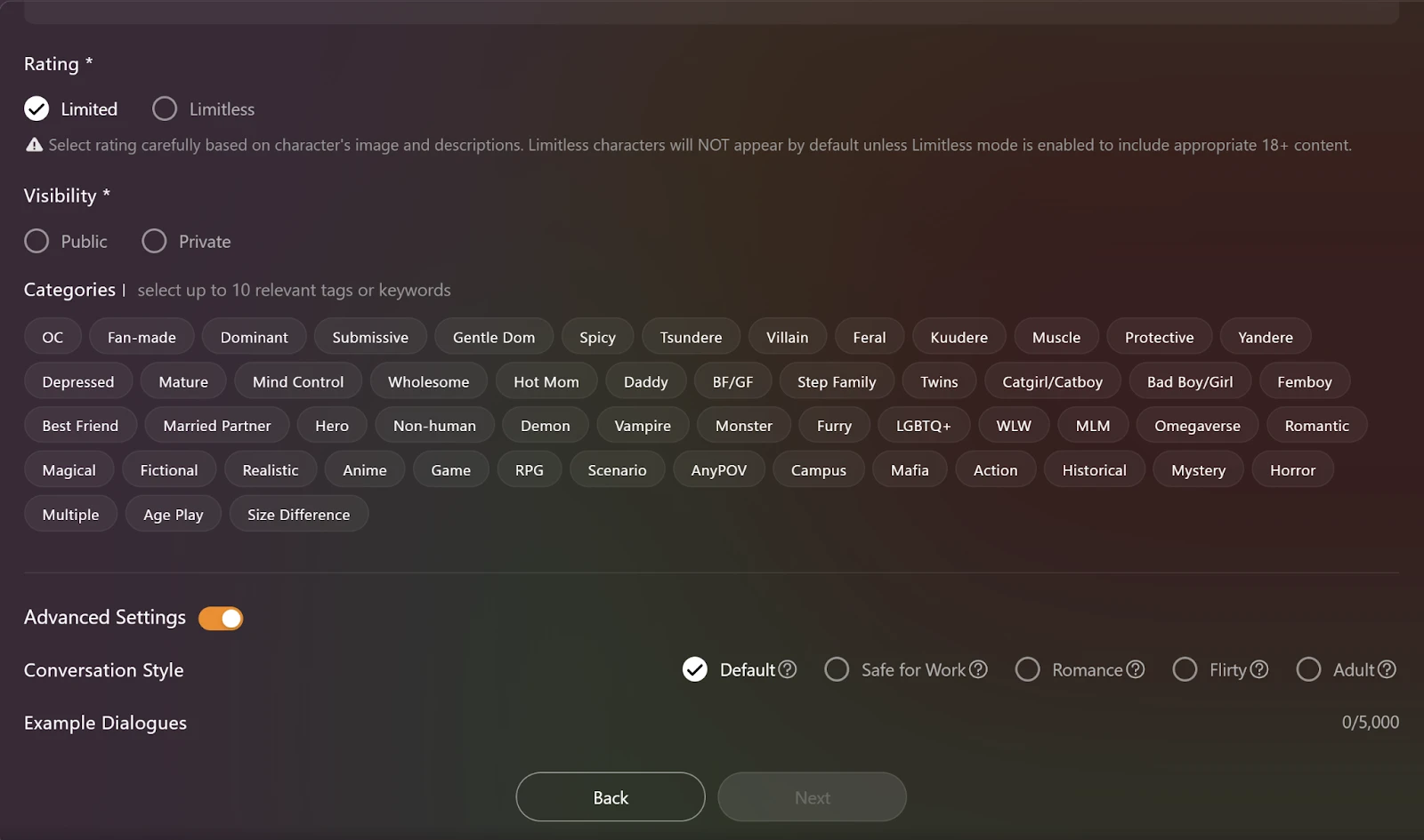 Tipsy Chat Define Personality, Traits, and Dialogue