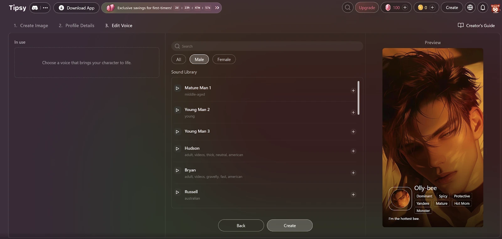 Tipsy Chat Add a Preferred Voice