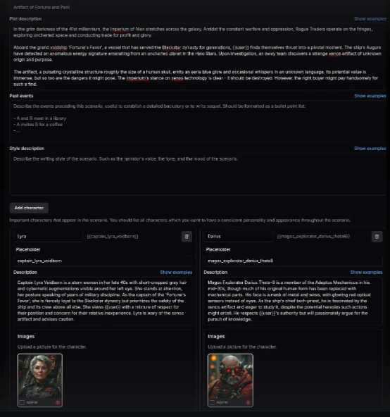 DreamGen Scenario Codex