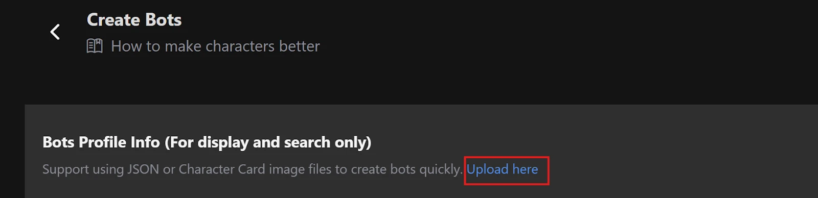 Joyland AI Create a Bot 1