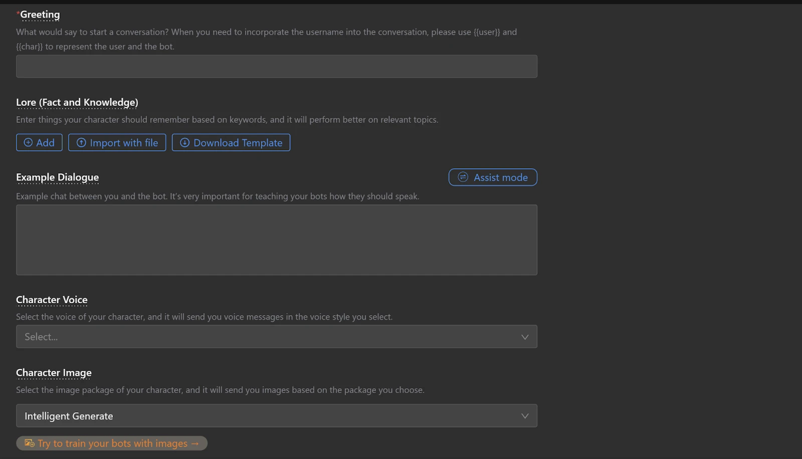 Joyland AI Set Other Character Traits