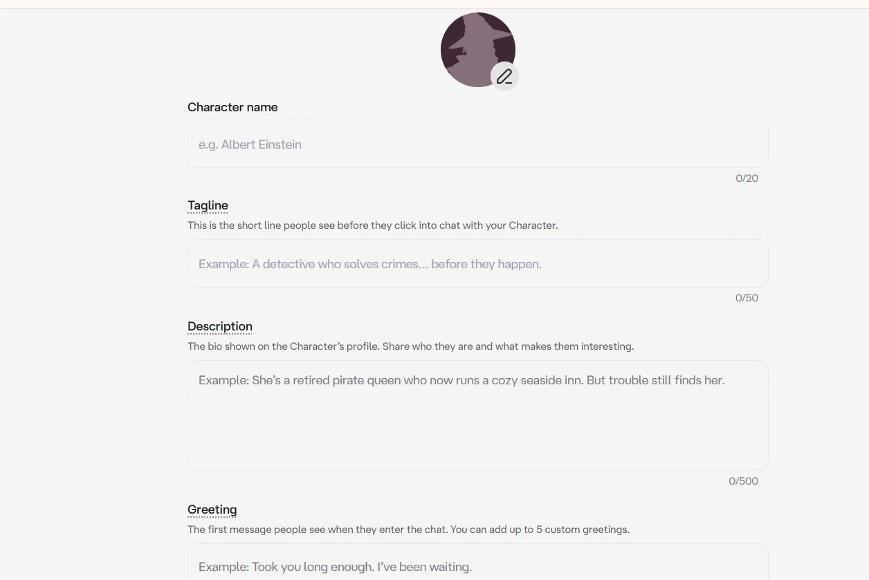 Best of AI article character creation screenshot