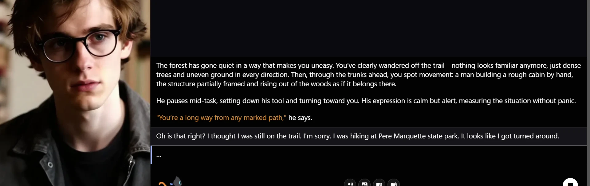Screenshot from our created character encounter.
