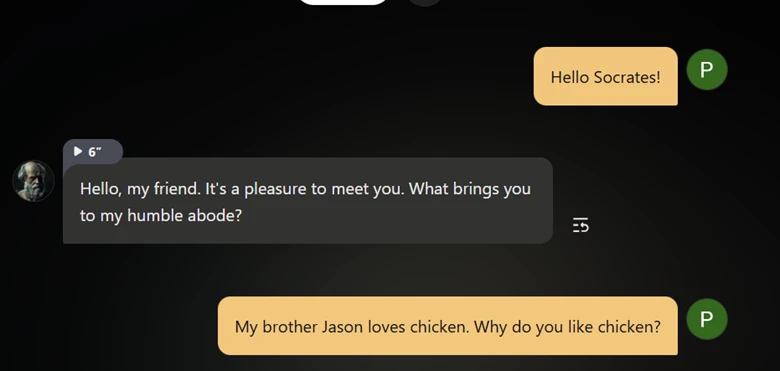 Talkie AI screenshot of planted detail.