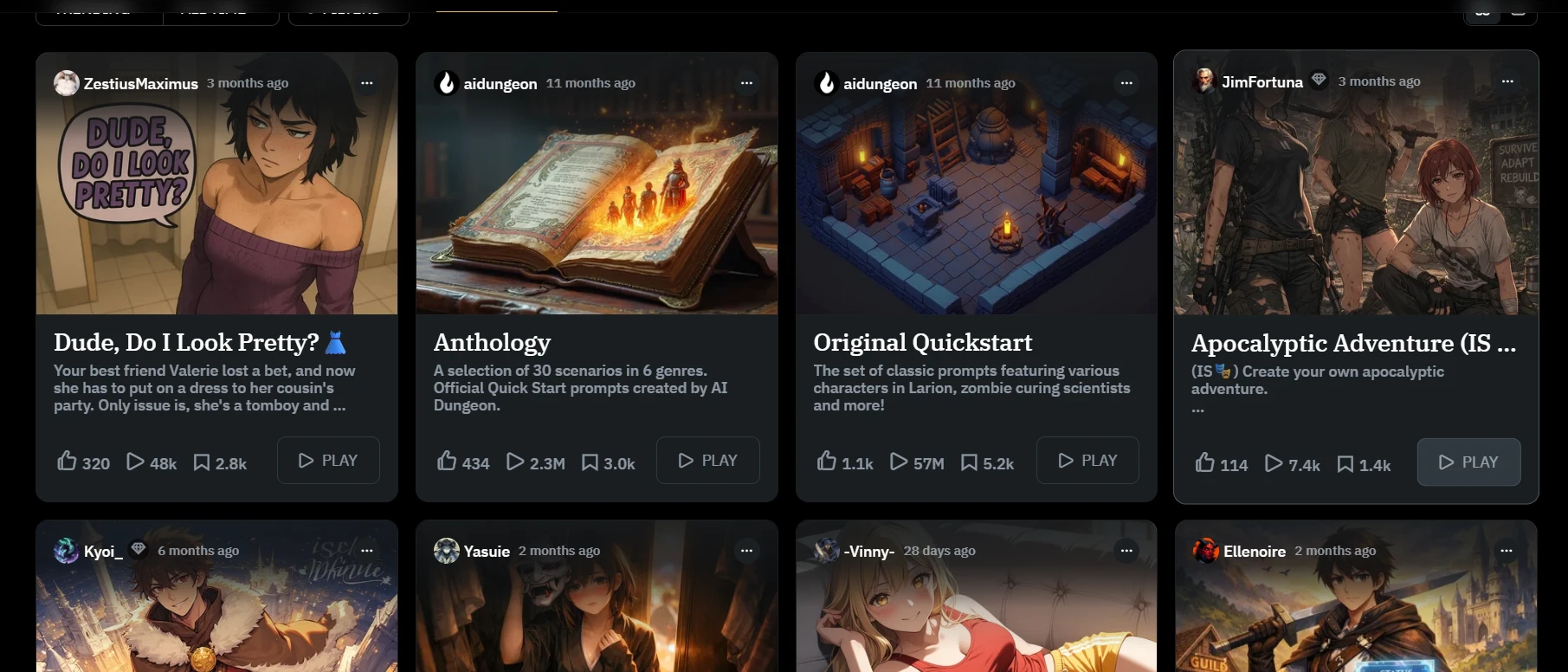 Scenario selection screenshot