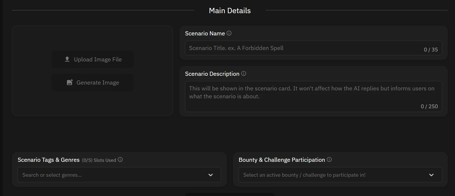 Character creation screenshot