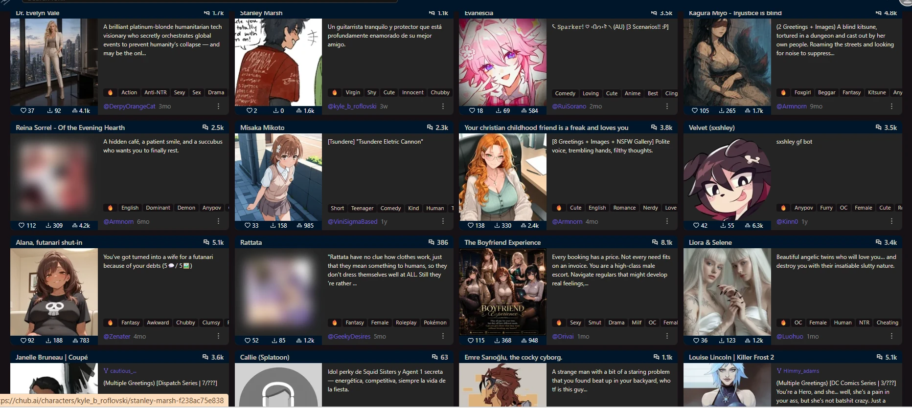 Character selection screenshot