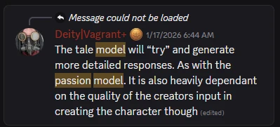 Tale vs Passion Models