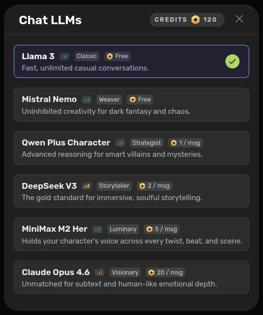 screenshot showing LLMs