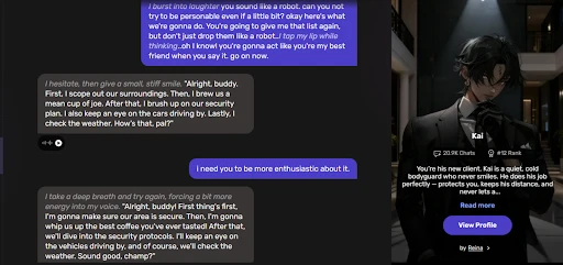 Kai mimics the tone of a bestfriend